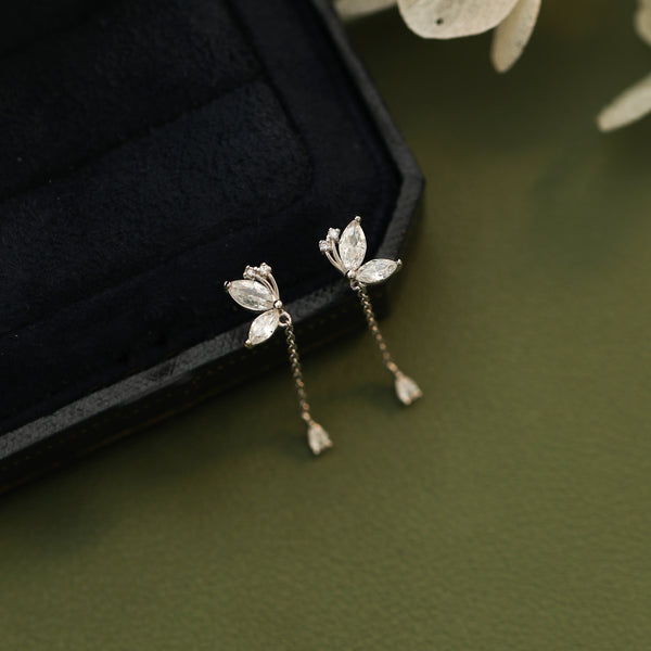 Sterling Silver Butterfly Dangle Earrings