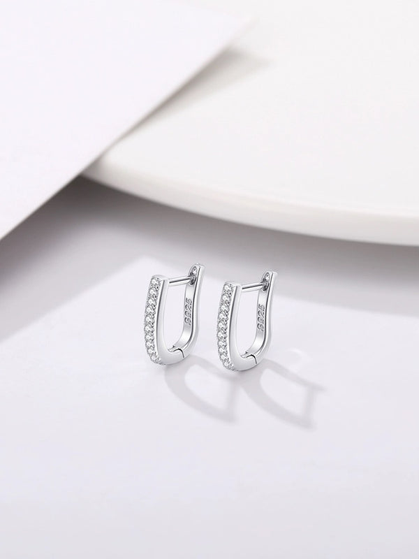 Sterling Silver U-Shaped Hoop Earrings