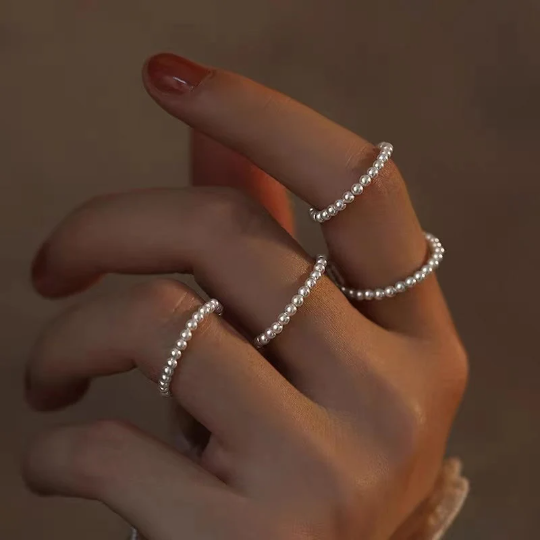 Handmade Pearl Beaded Ring