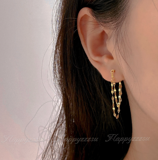 Sterling Silver Chain Tassel Earrings