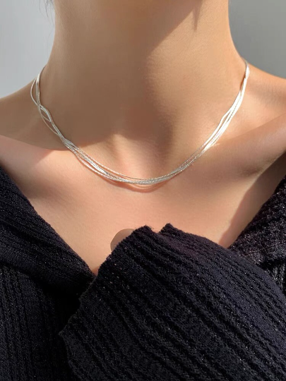 Sterling Silver 5 Layers Necklace