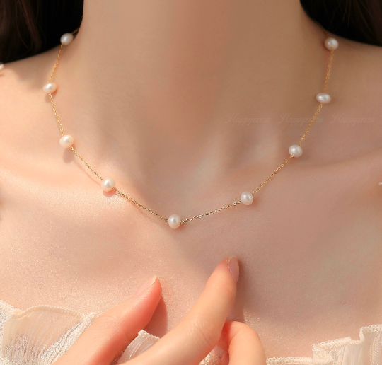 Waterproof Natural Freshwater Pearl Necklace