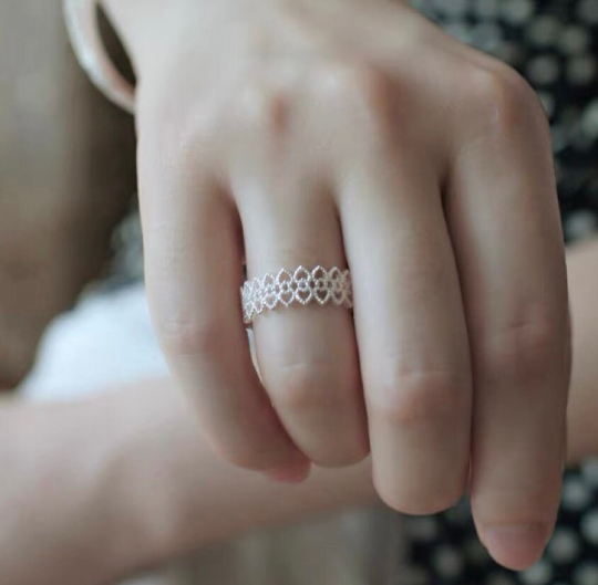 925 Sterling Silver Lace Ring