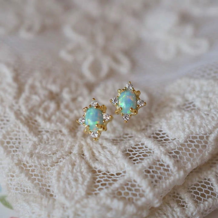 Elevate Your Look: Opal Gold and Stud Earrings