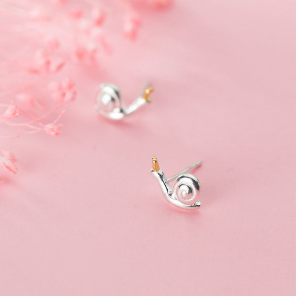 Sterling Silver Snail Stud Earrings