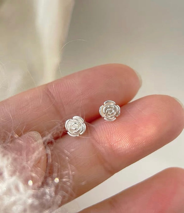 Sterling Silver Flower Stud Earrings