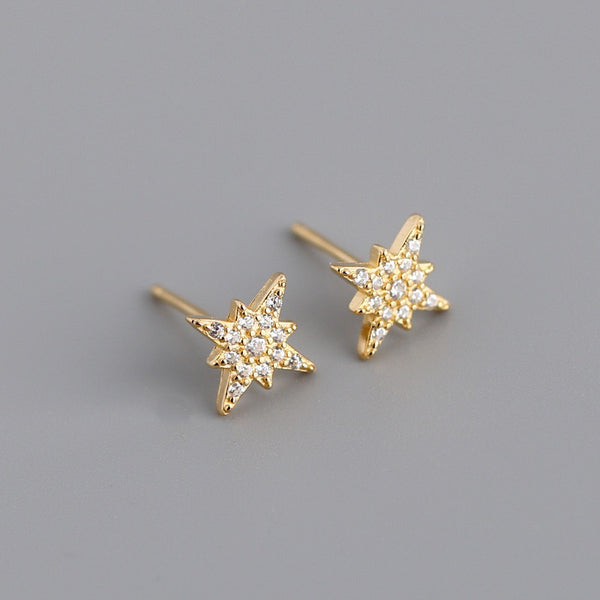 925 Sterling Silver Star Stud Earrings