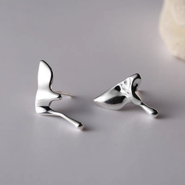 925 Sterling Silver Dripping Stud Earring