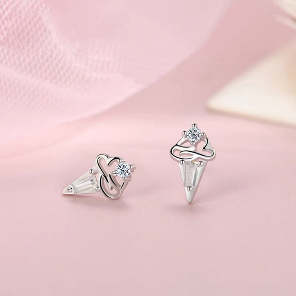 925 Sterling Silver Ice Cream Stud Earrings