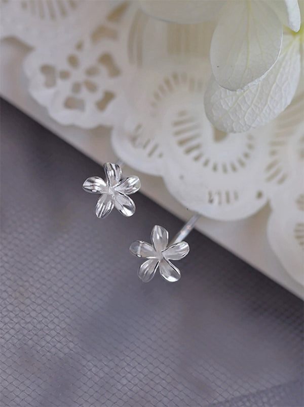 Sterling Silver Tiny Daisy Flower Stud Earrings