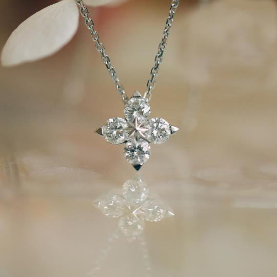 Sterling Silver Lucky Four Leaf Clover Necklace