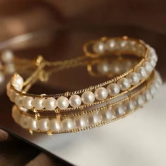 Handmade Freshwater Pearl Bangle