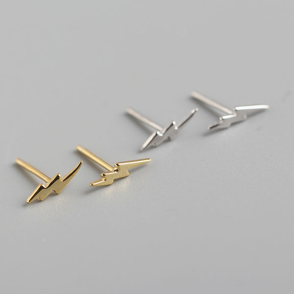 Sterling Silver Lightning Stud Earrings