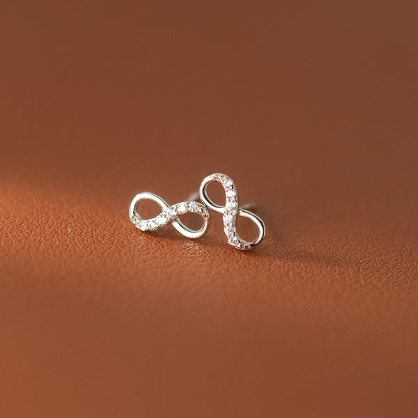 Sterling Silver Infinity Love Symbol Stud Earrings