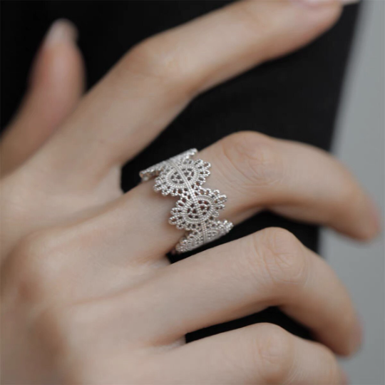 925 Sterling Silver Lace Ring