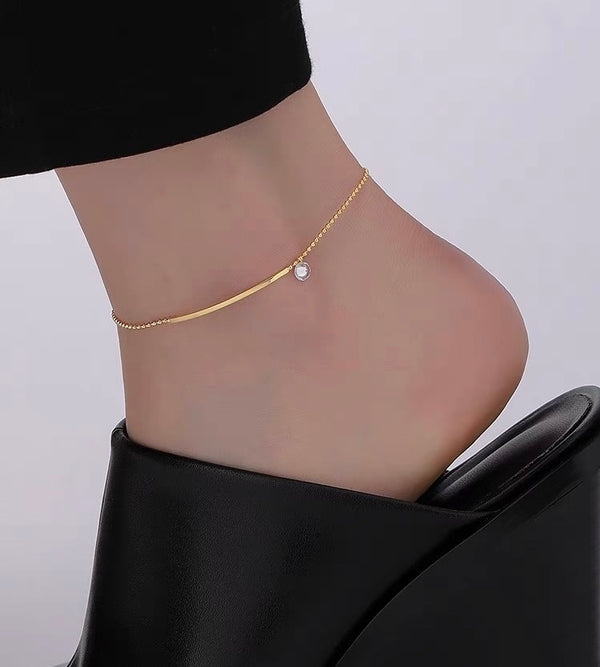 18K Gold Chain Anklet
