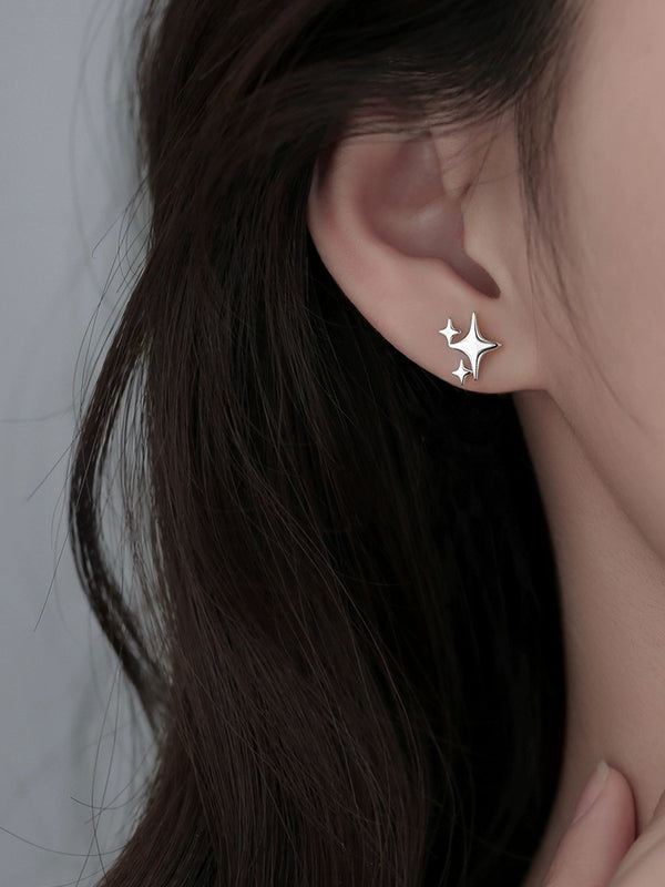 Sterling Silver Star Stud Earrings